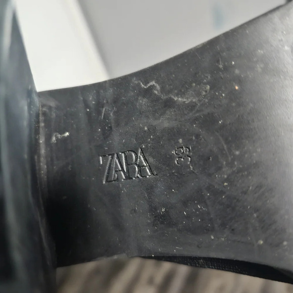 Zara women's chunky heeled boots size 39 8 black socks Y2K 90s - Picture 13 of 13